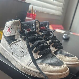 Boys Air Jordan Black and White Sneakers